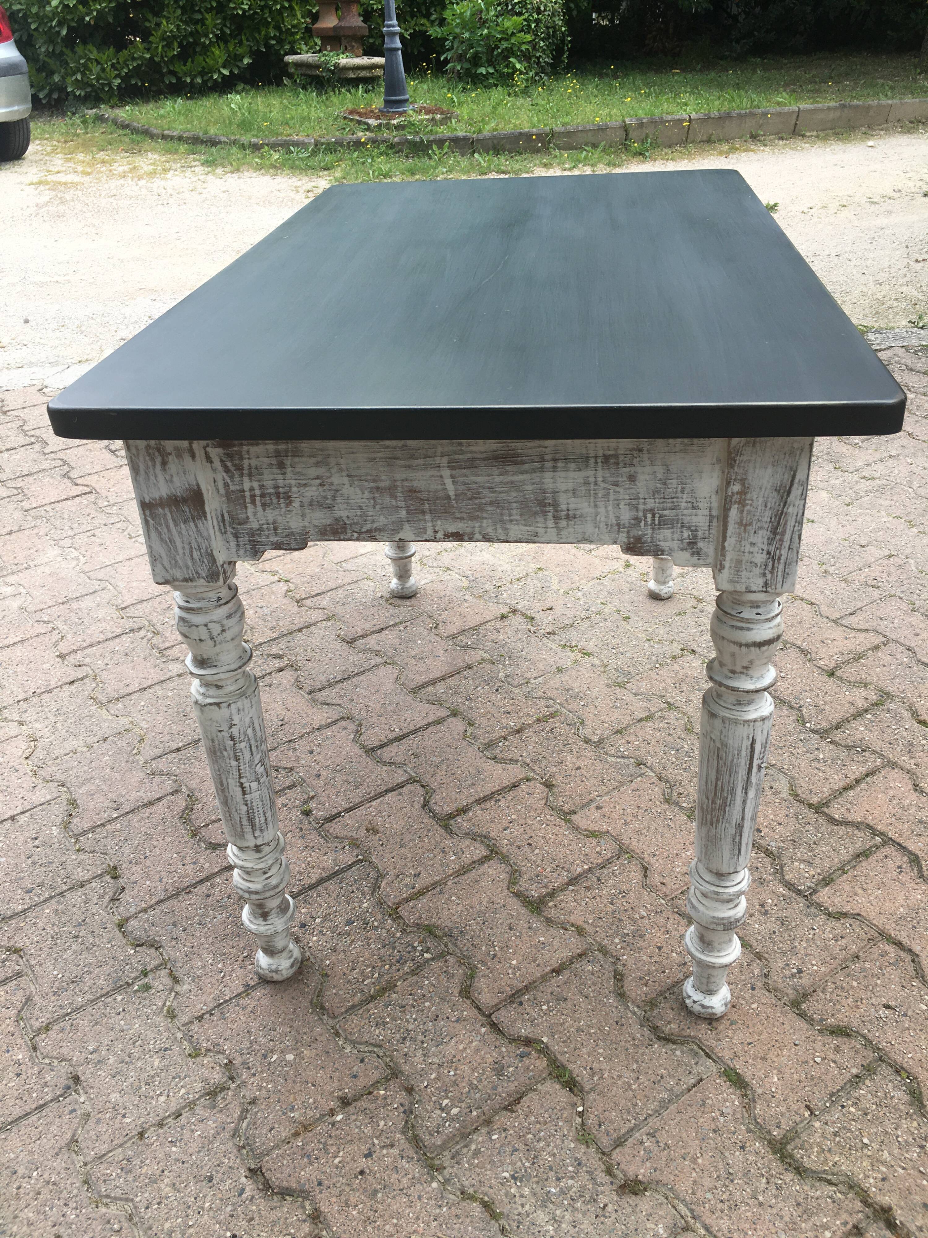 Louis Philippe table with a metal top