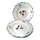 Set of 4 half porcelain plates by Saint Amand Arlette model
