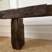 Wooden wabi-sabi bench