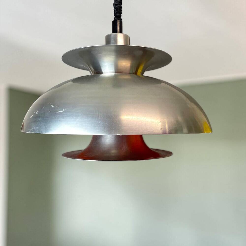 Scandinavian Danish aluminium 4-light hanging lamp