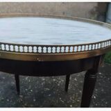 Table basse bouillotte plateau marbre ancienne style louis xvi