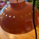 Red lacquered metal chandelier