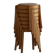 Modern Swedish, set of 14 stackable stools in birch and hessian fabric, 1980s.