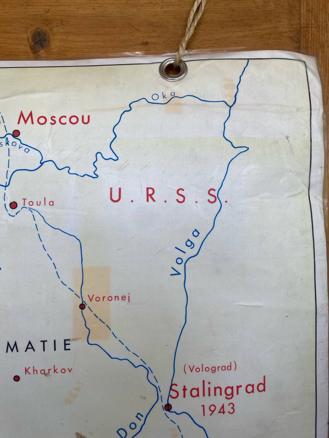 Historical school geographic map of France and Europe