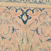 Peach Pink Large Persian Rug, Floral Bordered Vintage Carpet, 292x387Cm