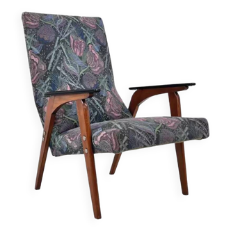 50s - 60s armchair in wood and fabric