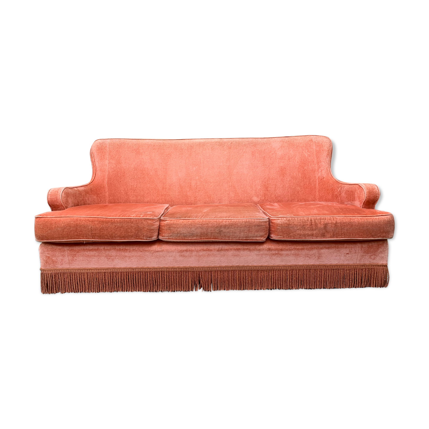 Canapé crapaud en velours rose