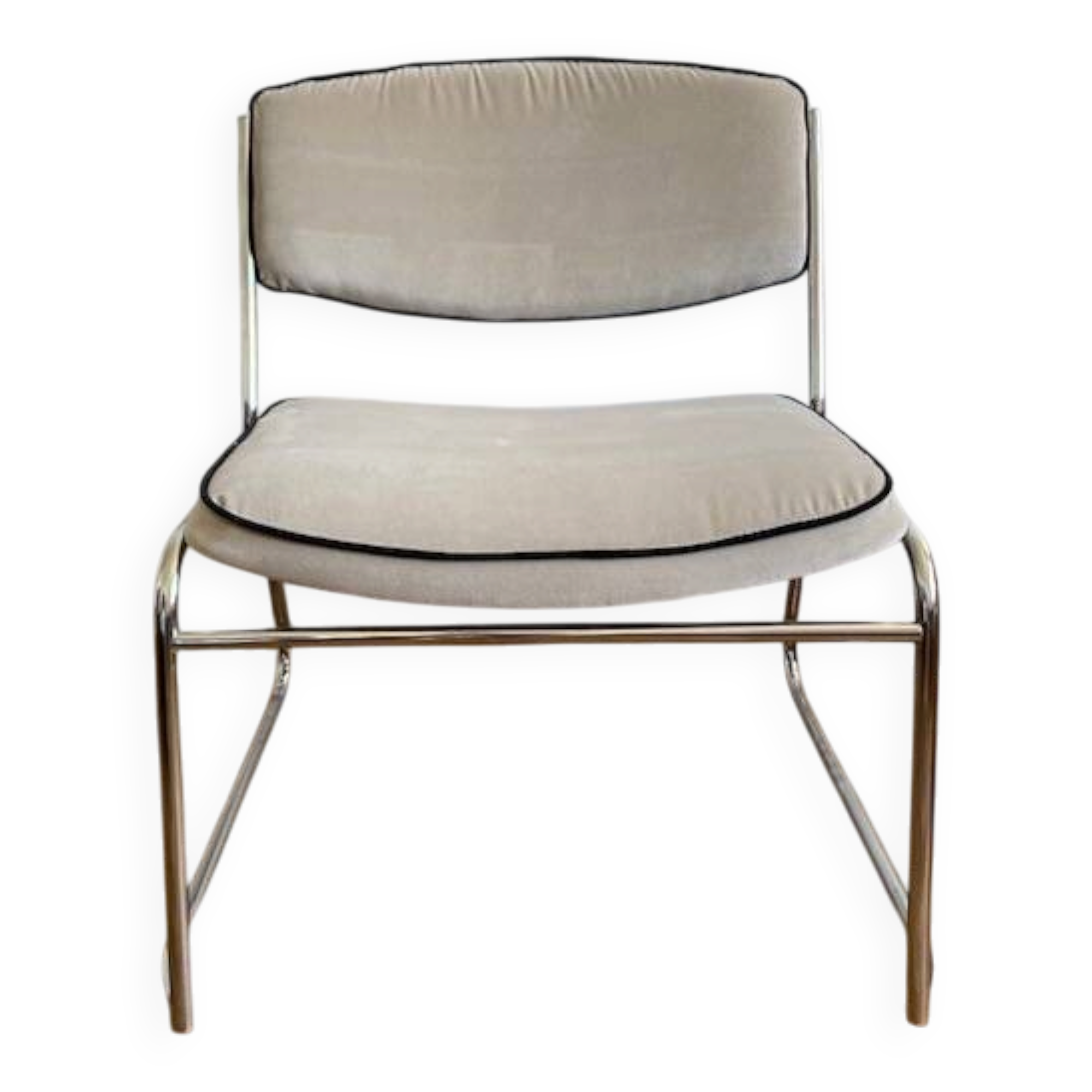 Vintage beige armchair from the 1970s.