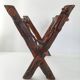 Vintage brutalist magazine rack 1970 wood & vine branch 70s 1970s year