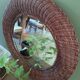 Woven rattan mirror