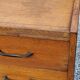 Chest of drawers of the 50s in golden blond oak 5 drawers conical feet