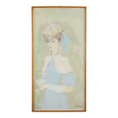 Modern painting signed by Leonardo Stroppa, female figure '900
