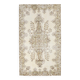 Tapis vintage écru-crème 6x9 pi, tapis à motif floral crème et marron.