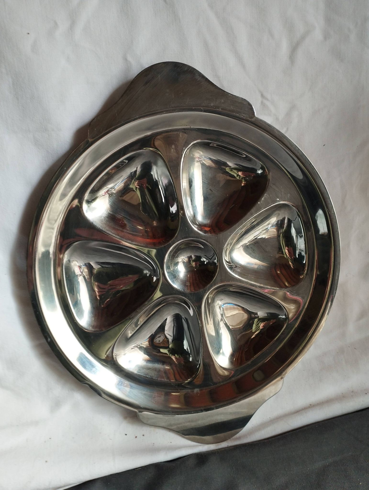 assiette à huitres en inox