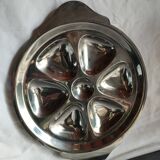 assiette à huitres en inox
