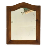 Miroir glace ancienne, bois chapeau de gendarme