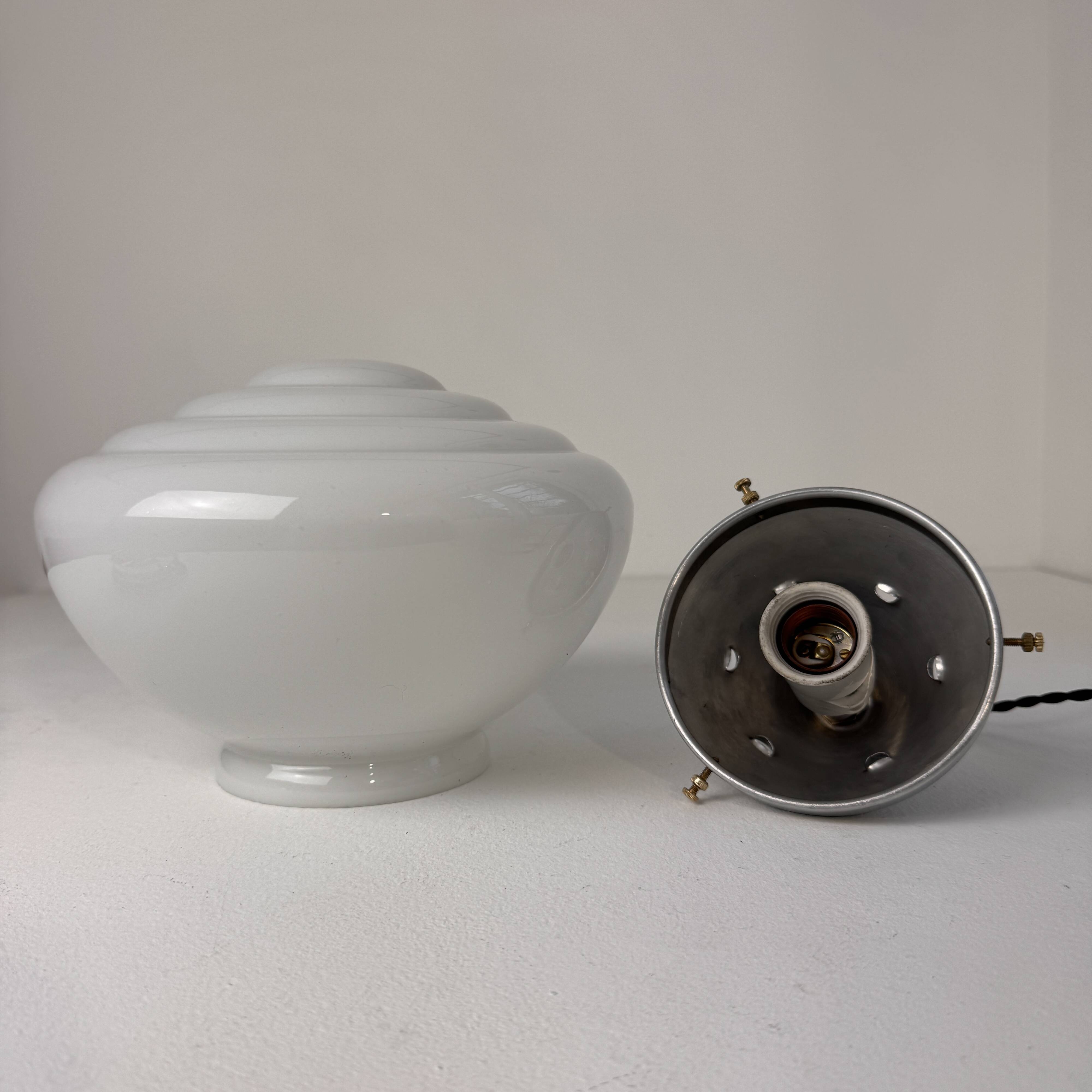Vintage Art Deco opaline pendant light