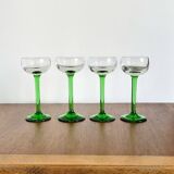 4 verres bistrot années 60 à digestif neufs