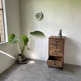 Small old vertical craft cabinet with 5 drawers