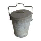Ancienne poubelle en zinc jardin vintage