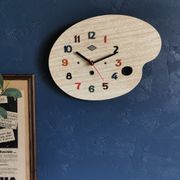 Vintage formica clock silent wall clock painter palette "Jura spruce"
