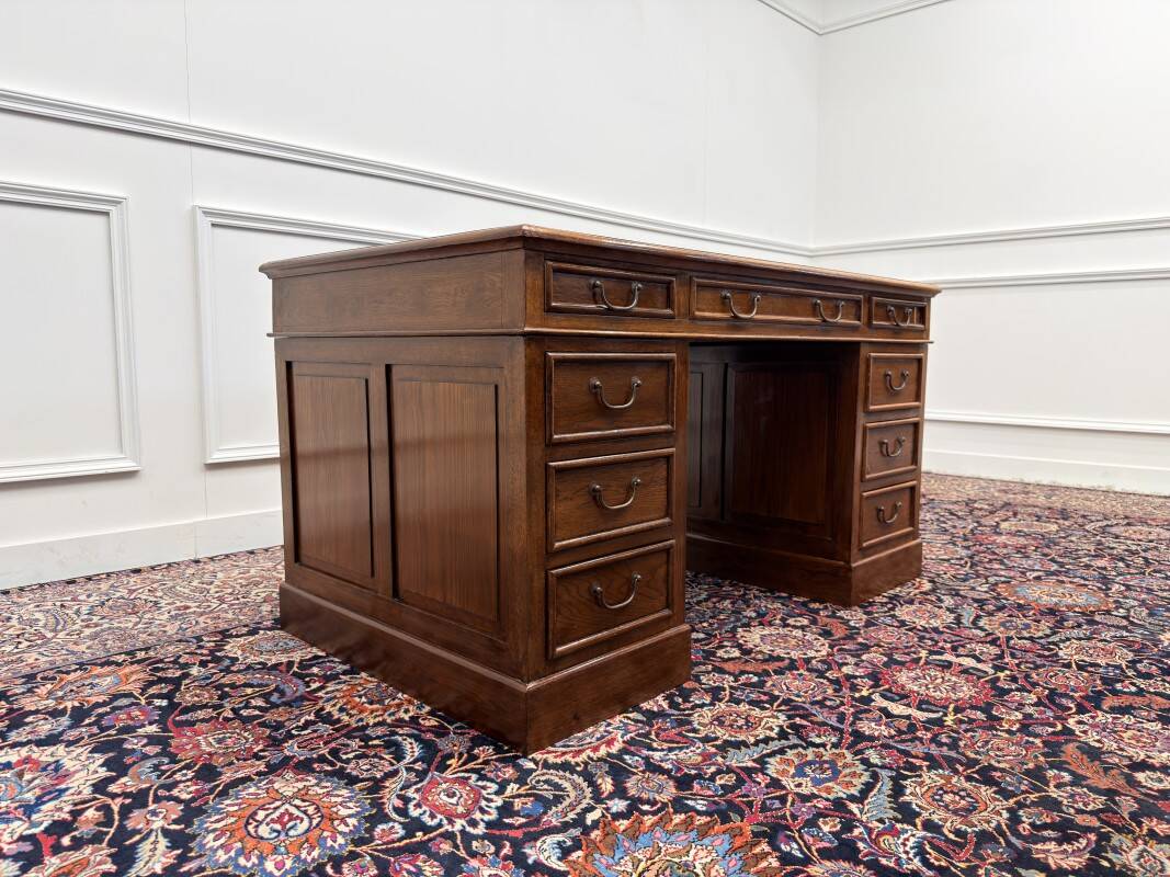 Classic English Desk with Green Inlay