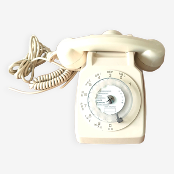 Téléphone a cadran Socotel S63 de couleur beige
