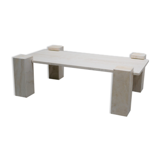 Vintage travertine coffee table by Editions Ligne Roset