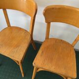 Pair of chaises bistrot vintage wood