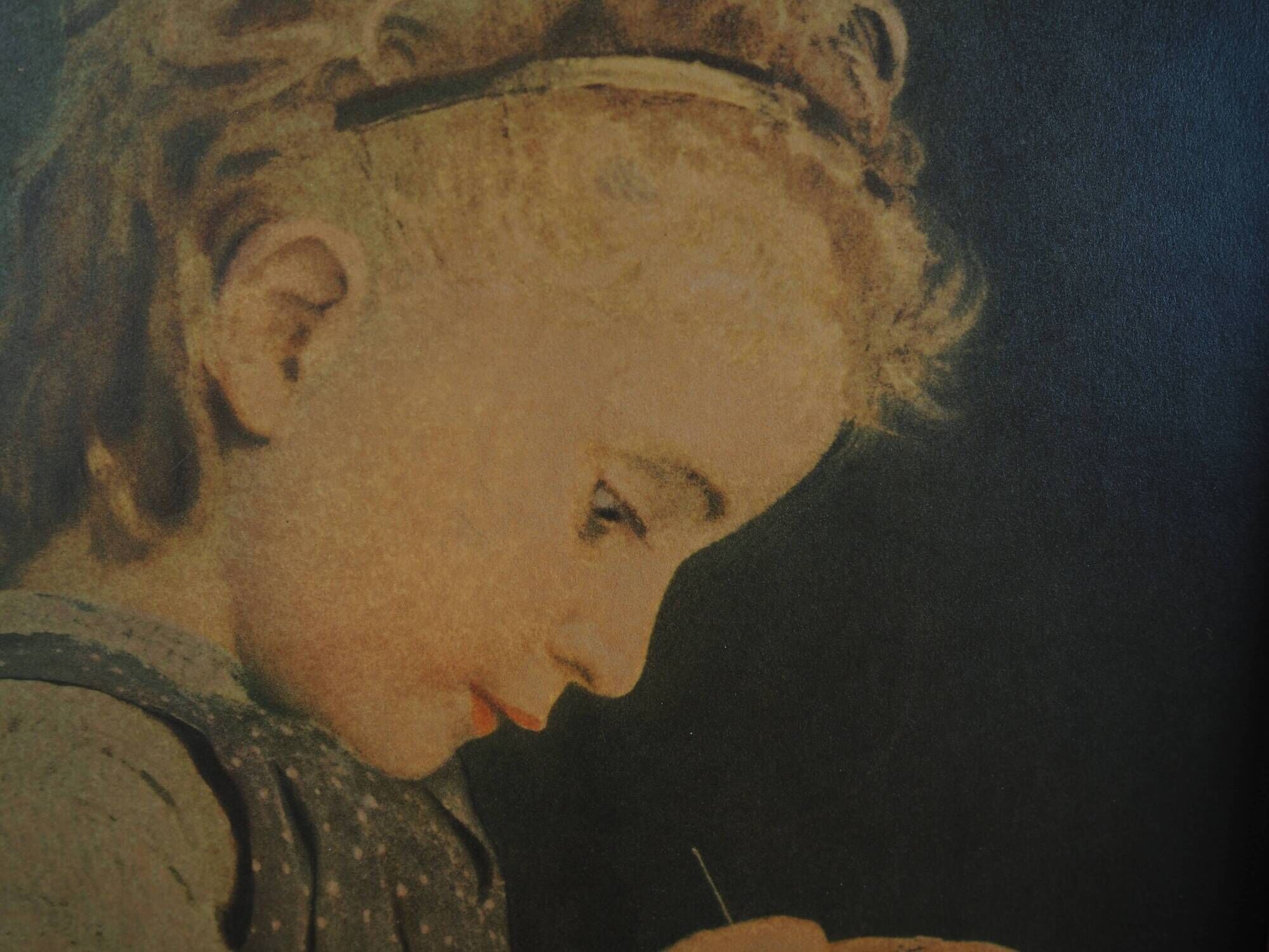 Painting „The Portrait of the Girl”, Scandinavian design, 19th century, by Albert Anker