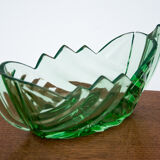 Green art deco jardiniere, huta hortensja, 1930s