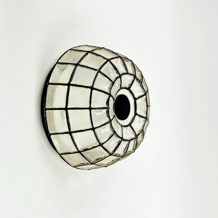 Mid Century Modern Glass Ceiling Light From Limburg, Germany, 1960s/1970s