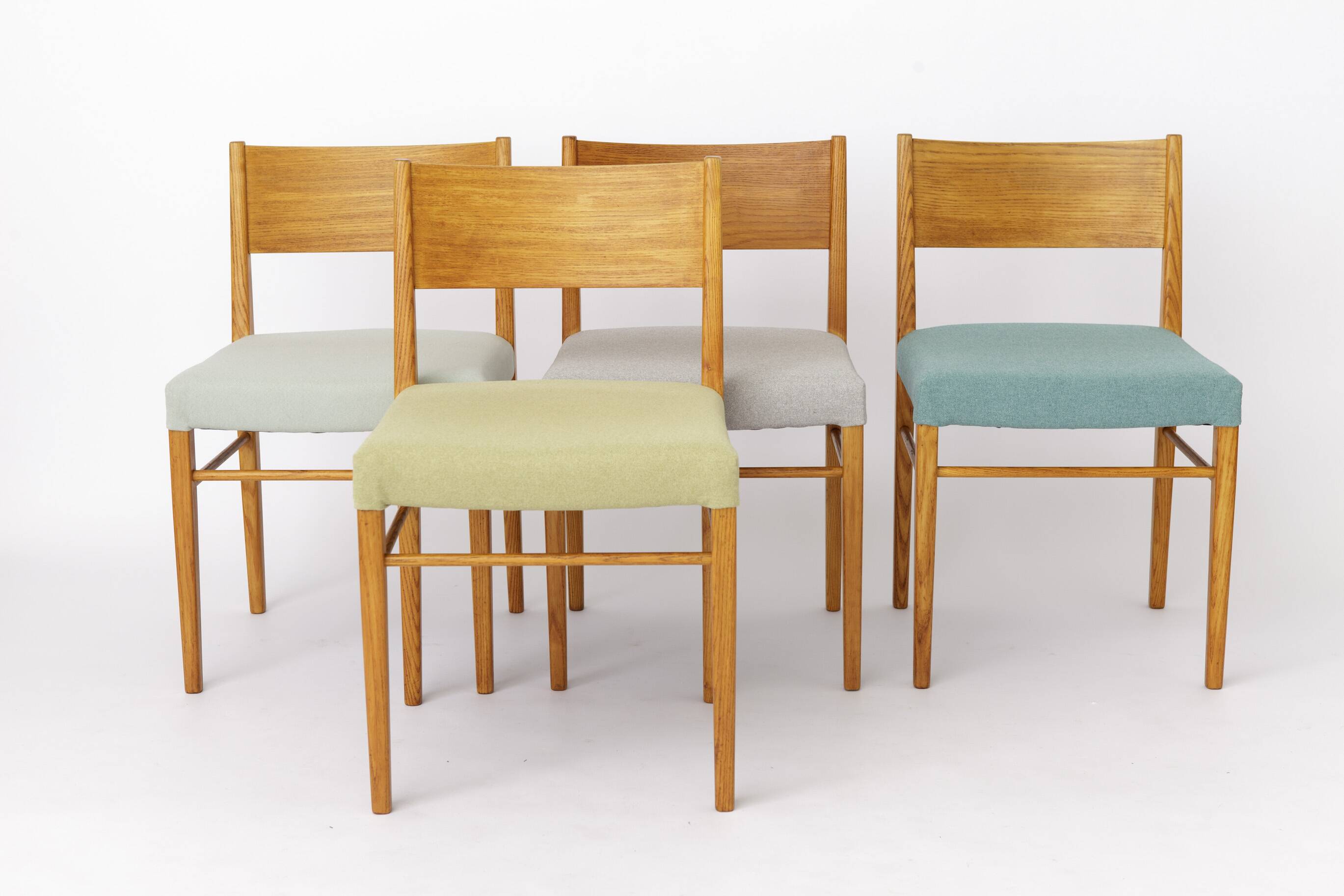 Set of 6 Vintage Beech Dining Chairs, Germany 1970s, Restored Wooden Dining