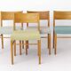 Set of 6 Vintage Beech Dining Chairs, Germany 1970s, Restored Wooden Dining