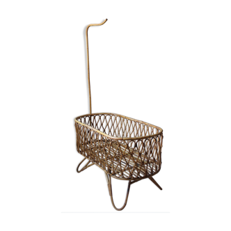 Vintage rattan cradle
