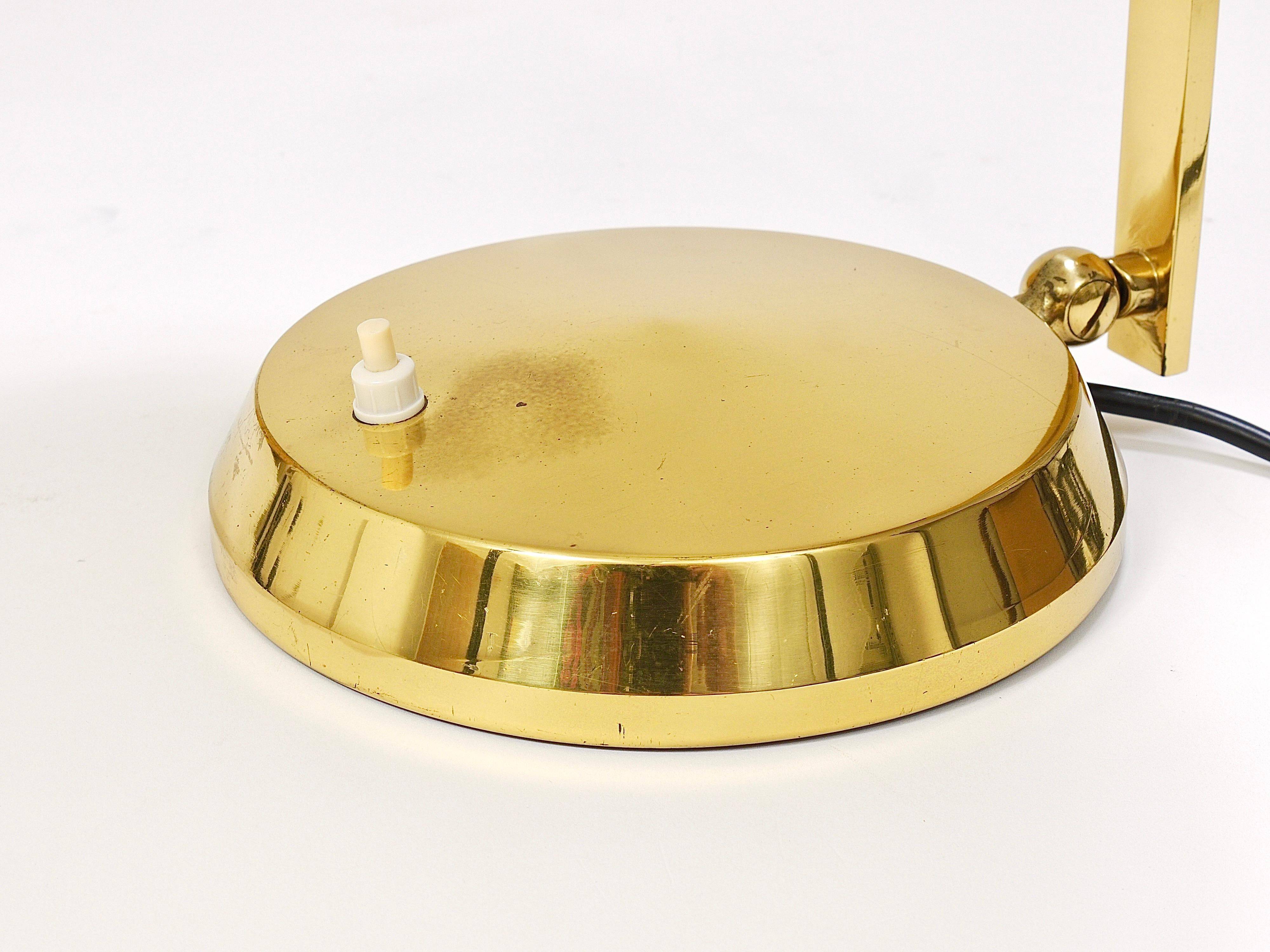 Mid-century table or desk lamp in black brass, Austria, 1960s.