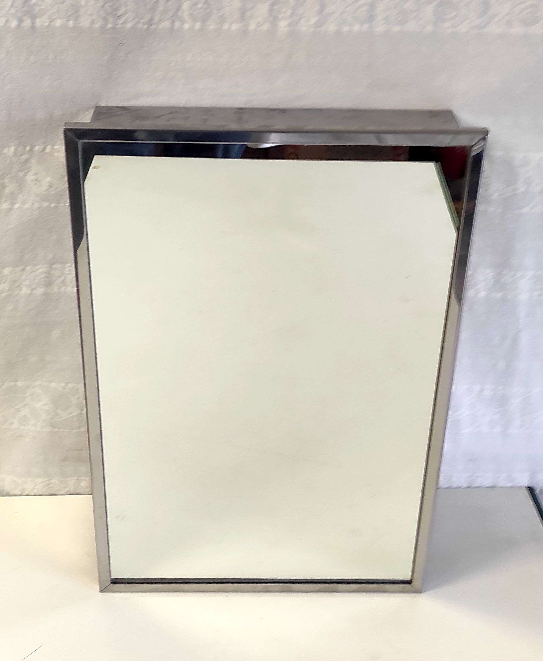 Chrome metal wall toilet cabinet – 70s/80s