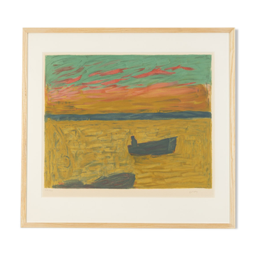 Fishmen, color lithograph, 83 x 77 cm