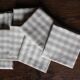 A lot of 8 Cotton Table Napkins Beige Linen Checks Creation
