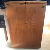 Danish teak folding bar, editor dyrlund , model 7712, designed by reno wahl iversen