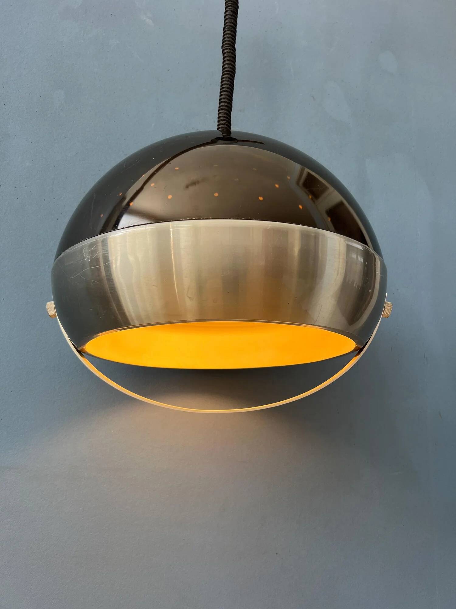 Mid-century Lakro space age dome pendant lamp