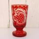 Red bohemian crystal glass, vintage