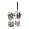 Pair of glass pendant lights