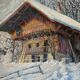 HSP painting "winter landscape - snowy chalet" signed G. Cibiale + frame