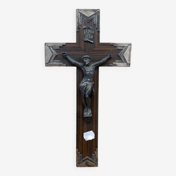 Crucifix en bois & métal