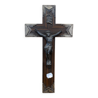 Crucifix en bois & métal