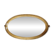 Antique oval mirror with a gilded frame, bevelled glass.