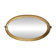 Antique oval mirror with a gilded frame, bevelled glass.