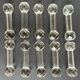10 vintage glass knife holders