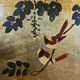 Vintage Chinese cabinet gold leaf / flowers and birds / bohemian